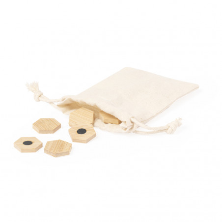 Aimants pentagonaux en bambou pour personnalisation, 12 pièces