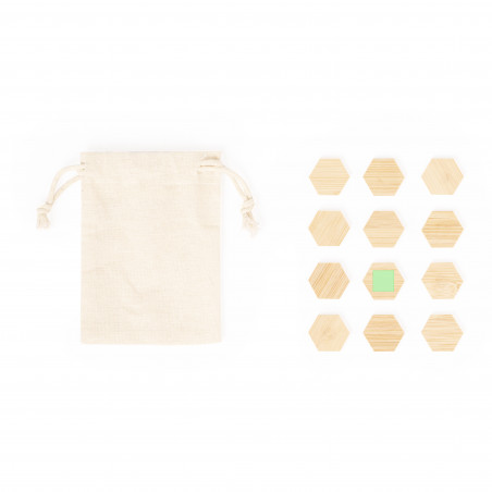 Aimants pentagonaux en bambou pour personnalisation, 12 pièces