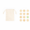 Aimants pentagonaux en bambou pour personnalisation, 12 pièces