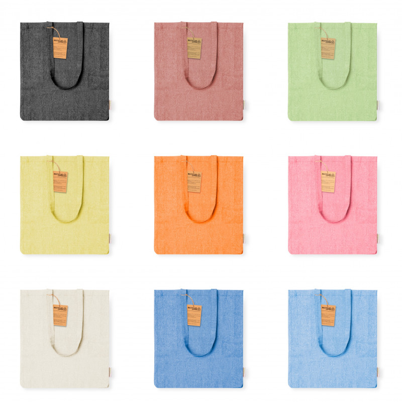 Sac en coton avec des anses de couleurs naturelles différentes