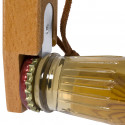 Ouvre bouteille en bois avec plaque métallique et cordon