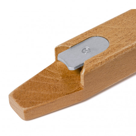 Ouvre bouteille en bois avec plaque métallique et cordon