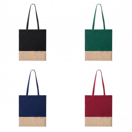 Sac en coton avec jute et poignées de transport pour femme