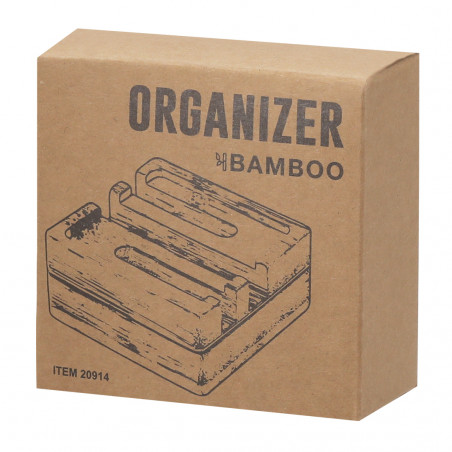 Organisateur de matériel de bureau et de bureau en bambou