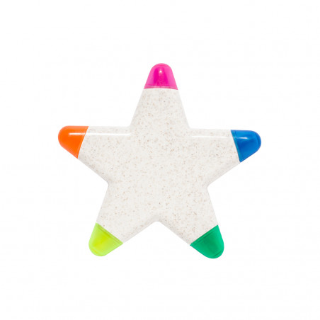 Marqueur fluorescent avec plusieurs couleurs en forme d'étoile