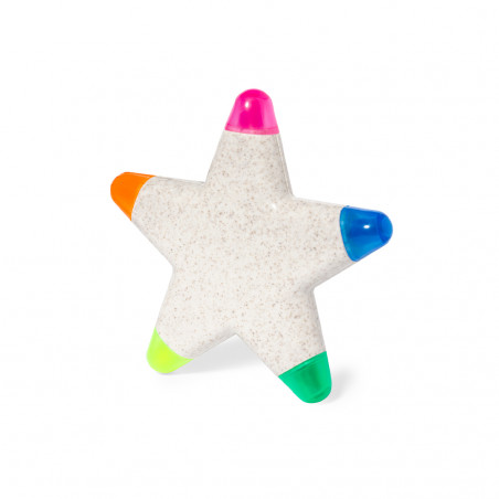 Marqueur fluorescent avec plusieurs couleurs en forme d'étoile