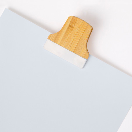Pince porte-notes en bambou avec aimant