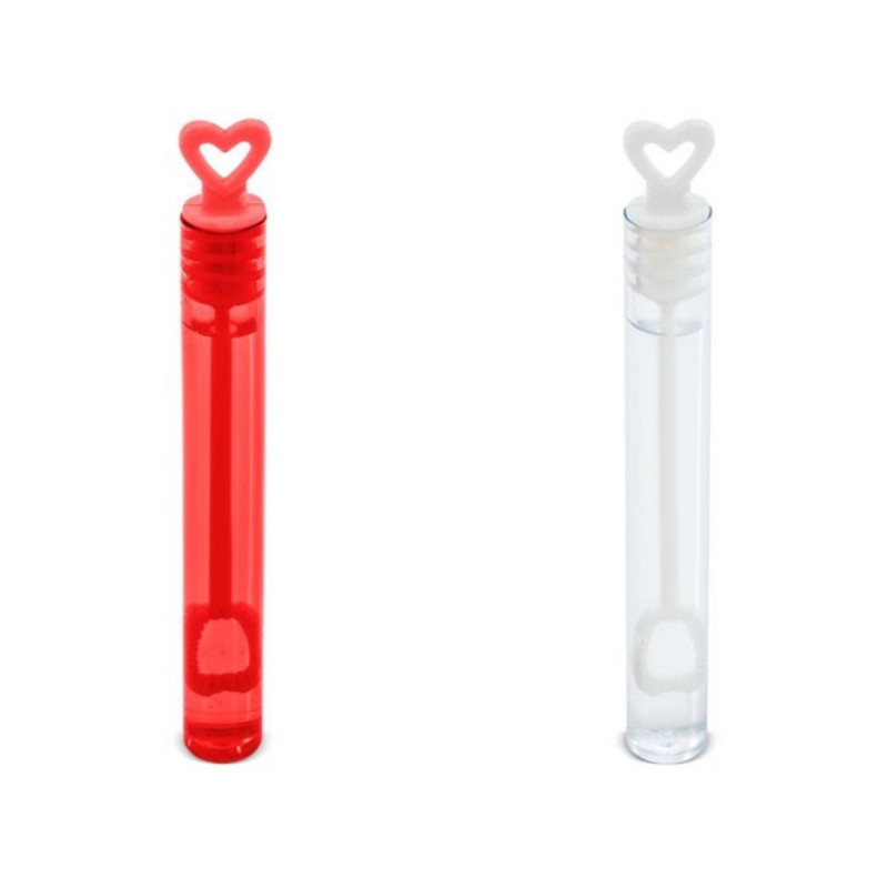 Pack de 48 mini bulles de savon avec une prise en forme de cœur Pack de 48 mini bulles de savon avec une prise en forme de cœur