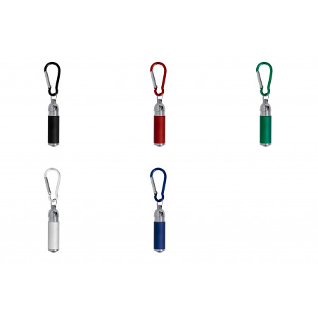 Porte-clés lampe LED avec mousqueton à choisir des couleurs