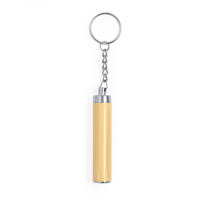 Porte-clé lampe LED en bambou à offrir