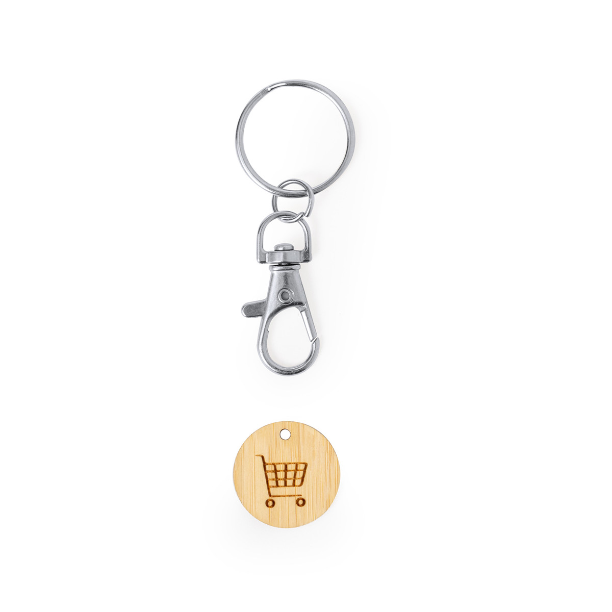 Porte-clé en bambou avec pièce amovible
