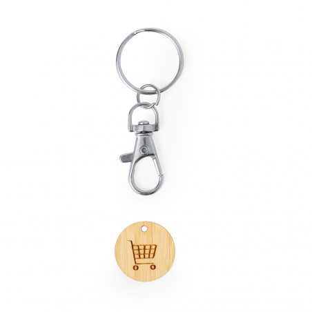 Porte-clé en bambou avec pièce amovible