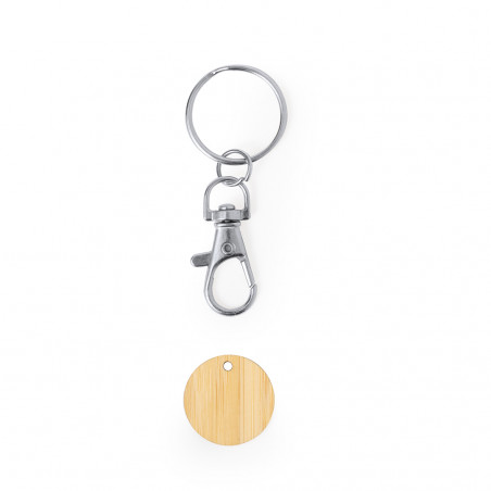Porte-clé en bambou avec pièce amovible
