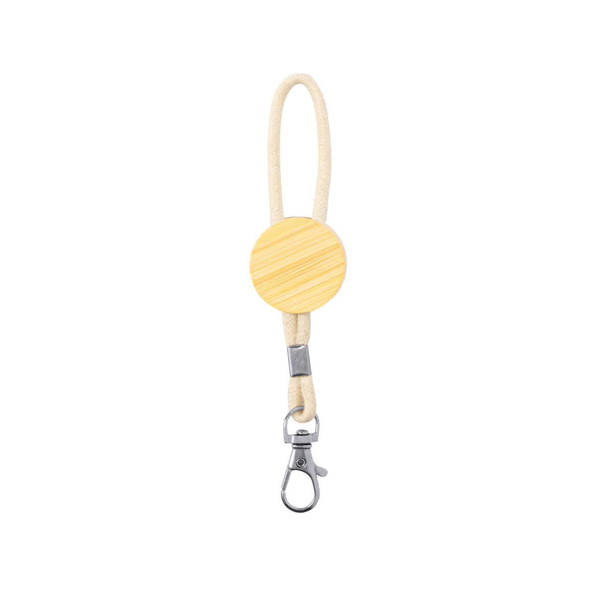 Porte-clés en bambou avec cordon en coton