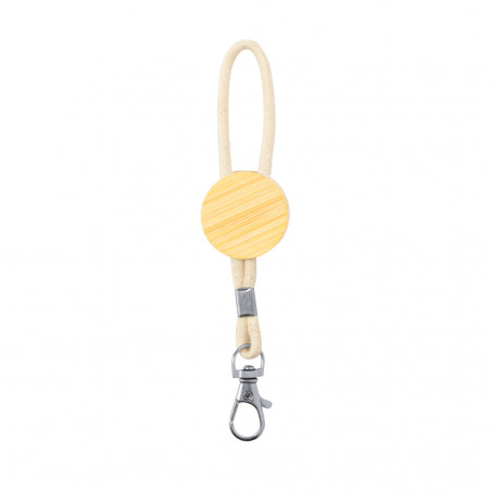 Porte-clés en bambou avec cordon en coton