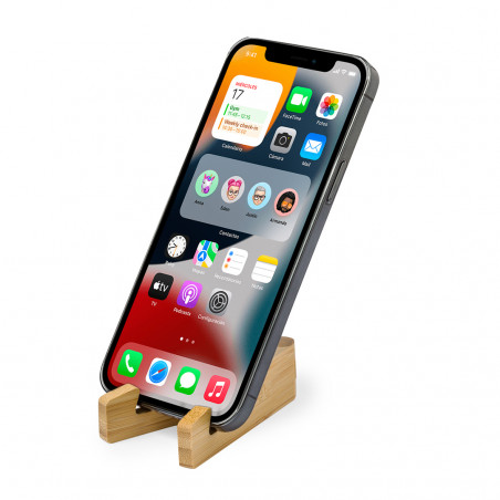 Support pour mobile en bambou ajustable