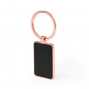 Porte-clés couleur cuivre et simili cuir circulaire ou rectangulaire