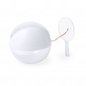 Set de raquette et ballon de plage réunis par un élastique de couleur blanche