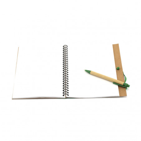 Carnet écologique avec stylo Design bicolore et anneaux