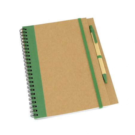 Carnet écologique avec stylo Design bicolore et anneaux