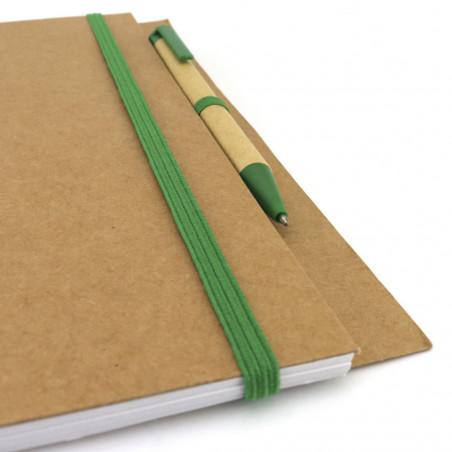Carnet écologique avec stylo Design bicolore et anneaux