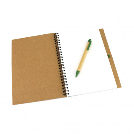 Carnet écologique avec stylo Design bicolore et anneaux