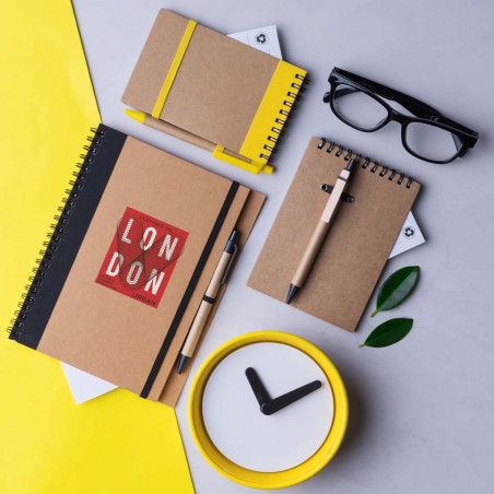 Carnet écologique avec stylo Design bicolore et anneaux