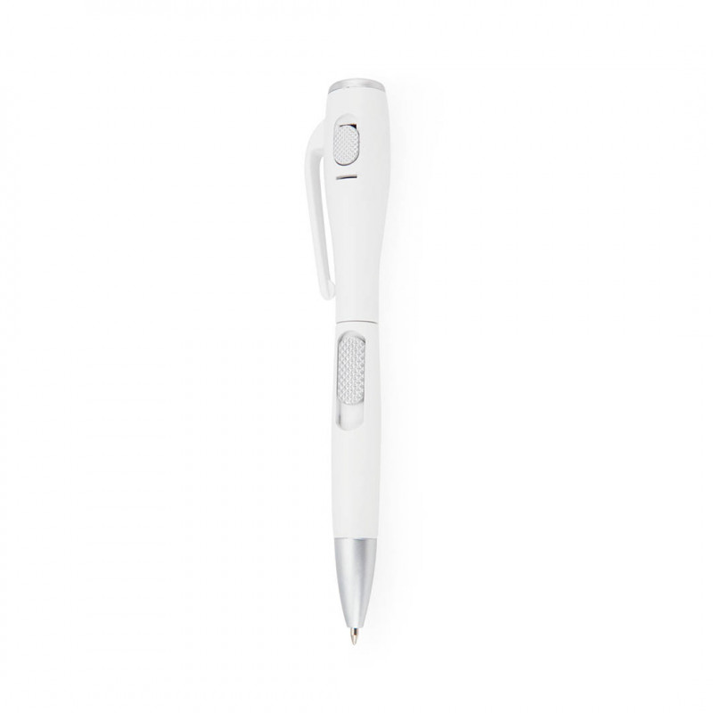 Stylo avec lampe de poche blanche