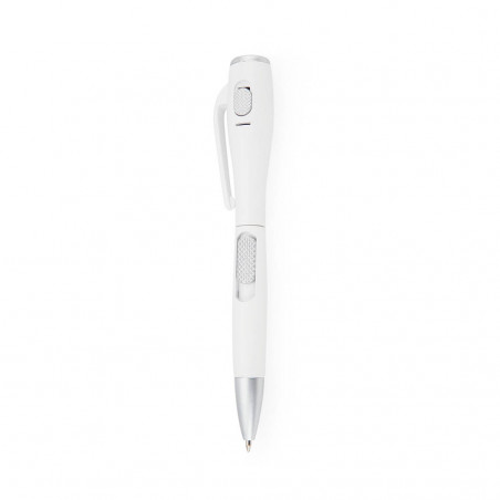 Stylo avec lampe de poche blanche