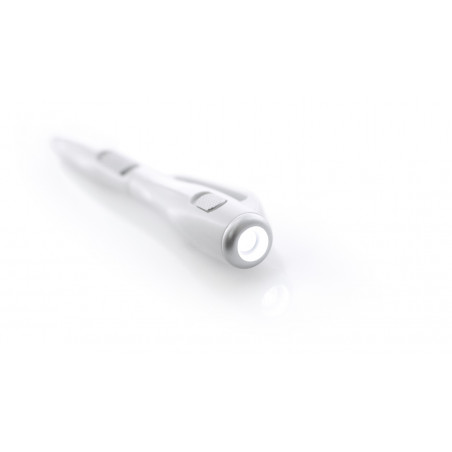 Stylo avec lampe de poche blanche