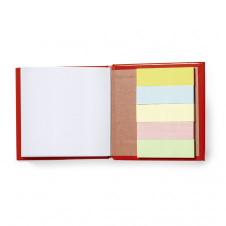 Porte-notes de bureau avec feuilles blanches et notes autocollantes colorées