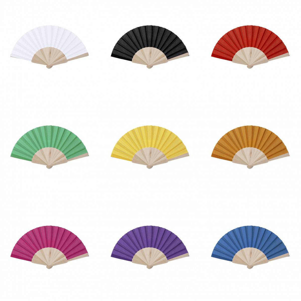 Éventails en bois colorés