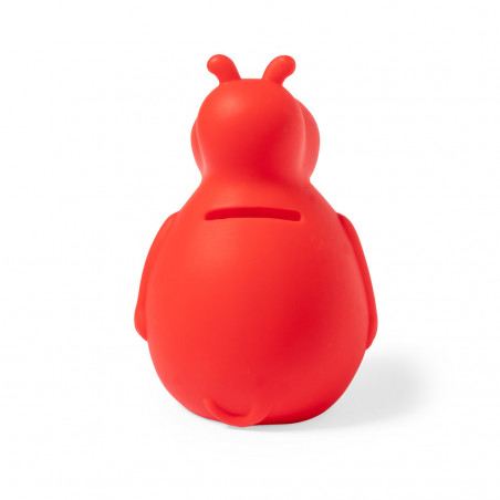 Tirelire enfant en forme d'hippopotame avec sac et autocollant personnalisé à offrir