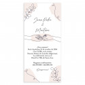 Invitation de mariage carte verticale avec dessins à la main de mains et éléments décoratifs