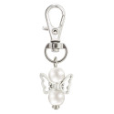 Porte-clé d'ange dans un portefeuille avec carte personnalisée pour baptêmes