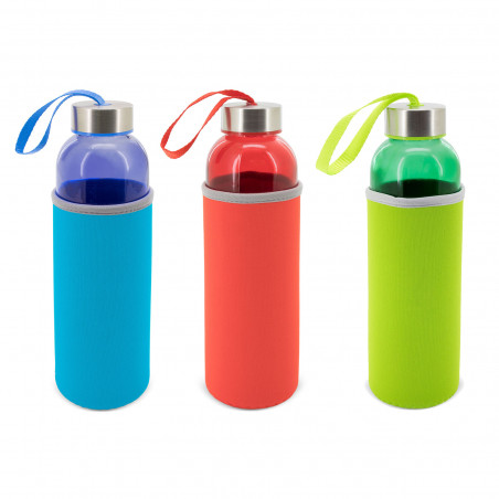 Bouteille d'Eau Réutilisable 500 ml Design Coloré avec Housse en Néoprène