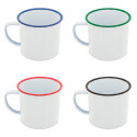 Mug en métal émaillé rétro bordé