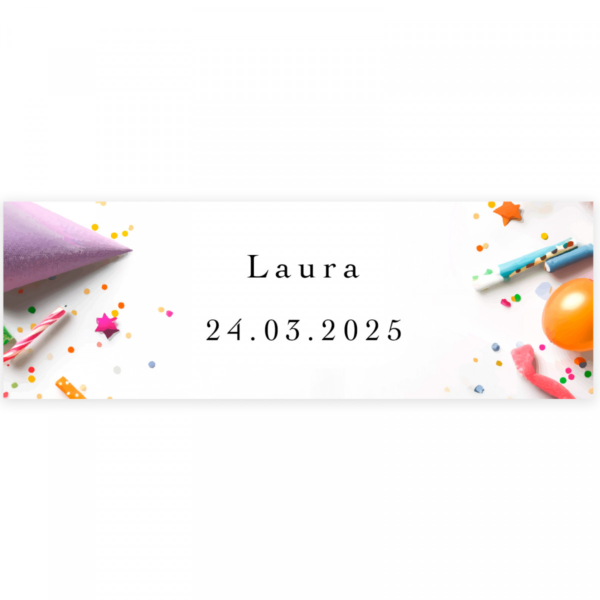 Autocollants pour détails d'anniversaire 6x2cm personnalisable