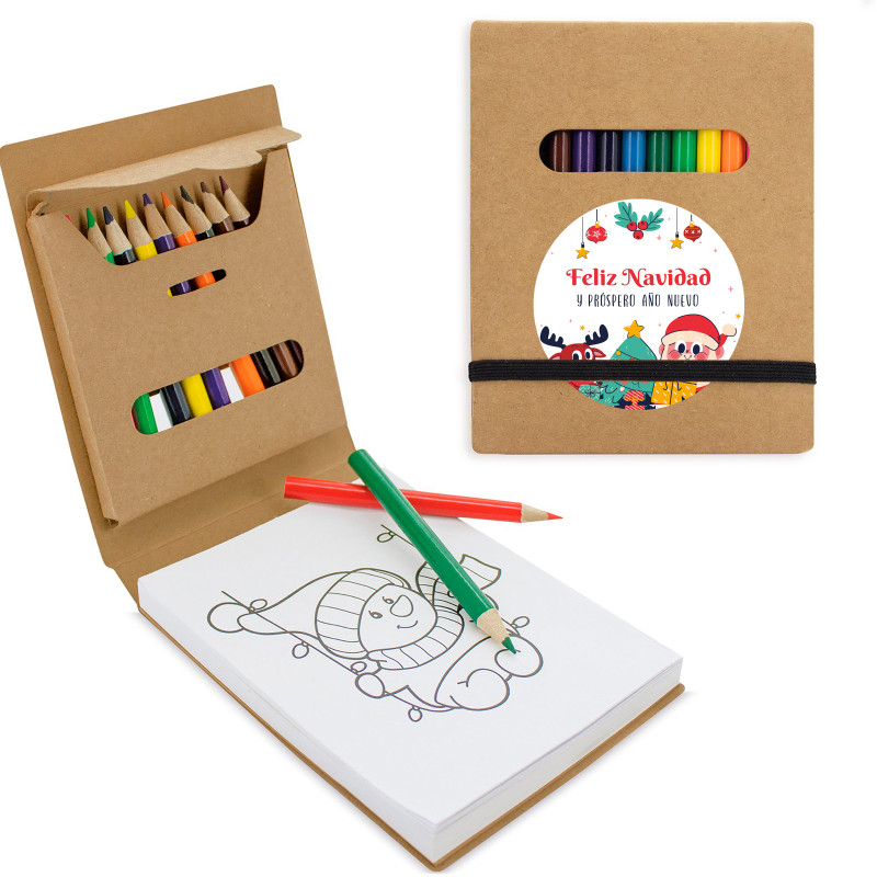 Cahier de coloriage avec feuilles et couleurs personnalisées pour des détails de Noël