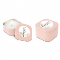 Bougie parfumée dans une boîte rose personnalisée pour les cadeaux de mariage