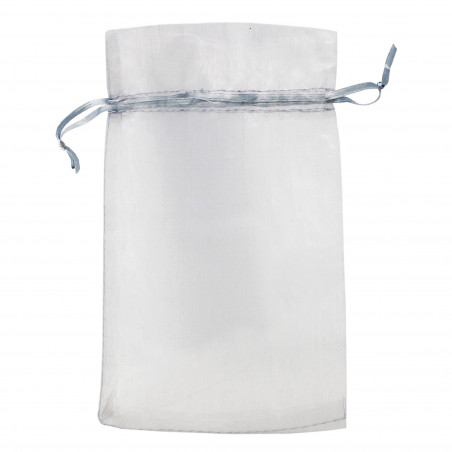 Brillant à lèvres argent dans un sac en organza avec carte de remerciement première communion fille pour les détails