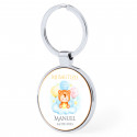 Porte-clés personnalisable avec autocollant bébé dans un nuage pour les détails de baptême