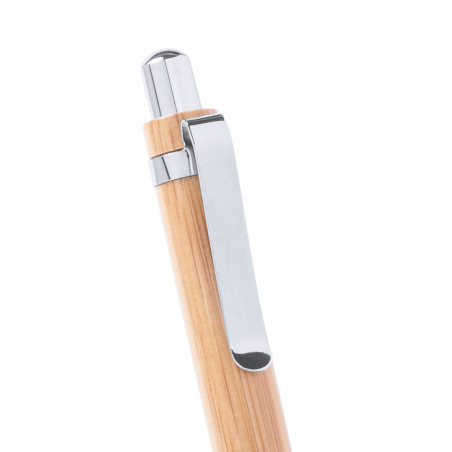 Étui avec stylo et porte-mine en bambou personnalisé avec autocollant mariés pour détail de mariage