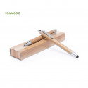 Étui avec stylo et porte-mine en bambou personnalisé avec autocollant mariés pour détail de mariage