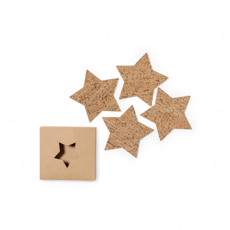 Sous-verres en forme d'étoile avec autocollant herbale personnalisable pour des détails