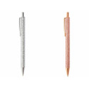 Stylo en Métal avec Finition Glitter Encapsulé : Couleurs Argent et Or Rose