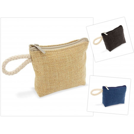 Necessaire en jute avec anse tressée, parfait pour des événements spéciaux