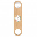 Ouvre-bouteille en bois personnalisé avec adhésif floral