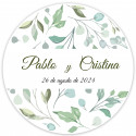 Brosse avec miroir de poche multicolore avec autocollant floral personnalisé