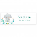 Adhésif 6x2cm personnalisable avec design d'éléphant